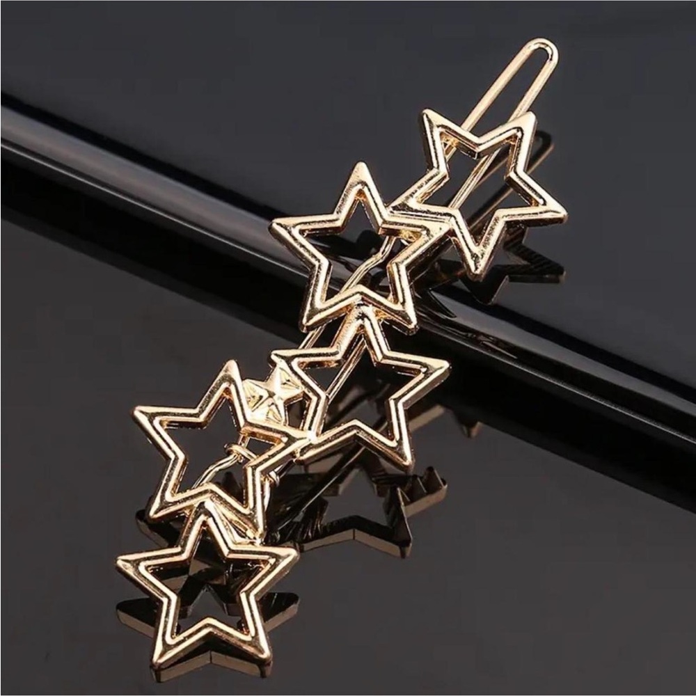 1pc Fashion Gold Metal Stars Hair Clip